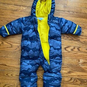Blue and Yellow Columbia Snuggly Bunny Down Infant Snowsuit